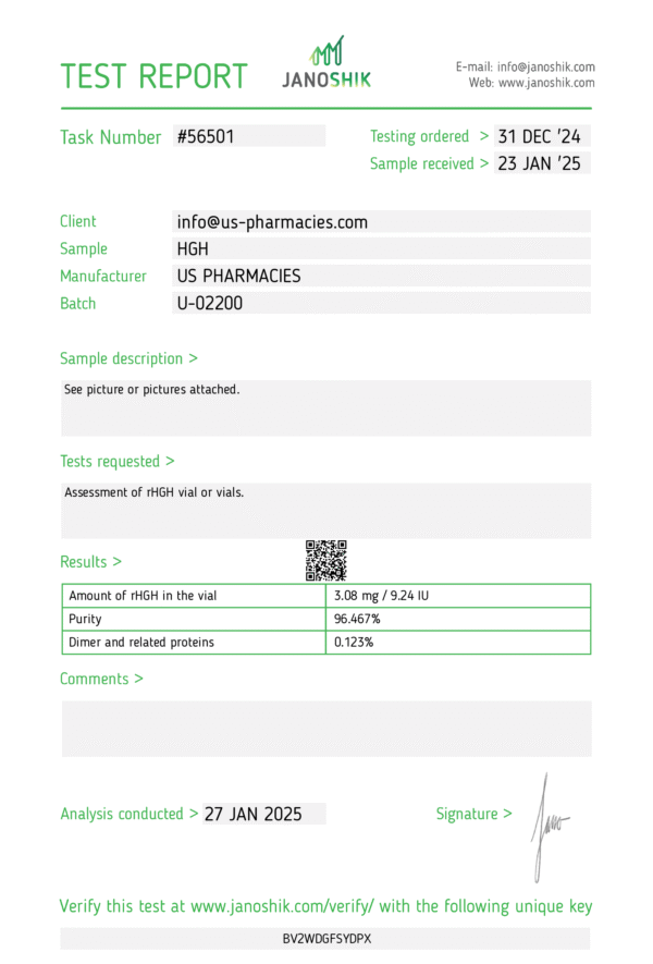 HUMAN GROWTH HORMONE(HGH) 3,33mg/vial – 10 Vials(100iu) UP - Image 2